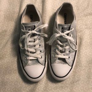 Converse Low Top Silver Glitter